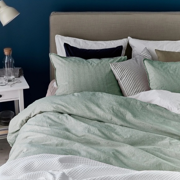 Ikea Bedding Bergpalm Duvet Cover Pillowcase Green Stripe Poshmark